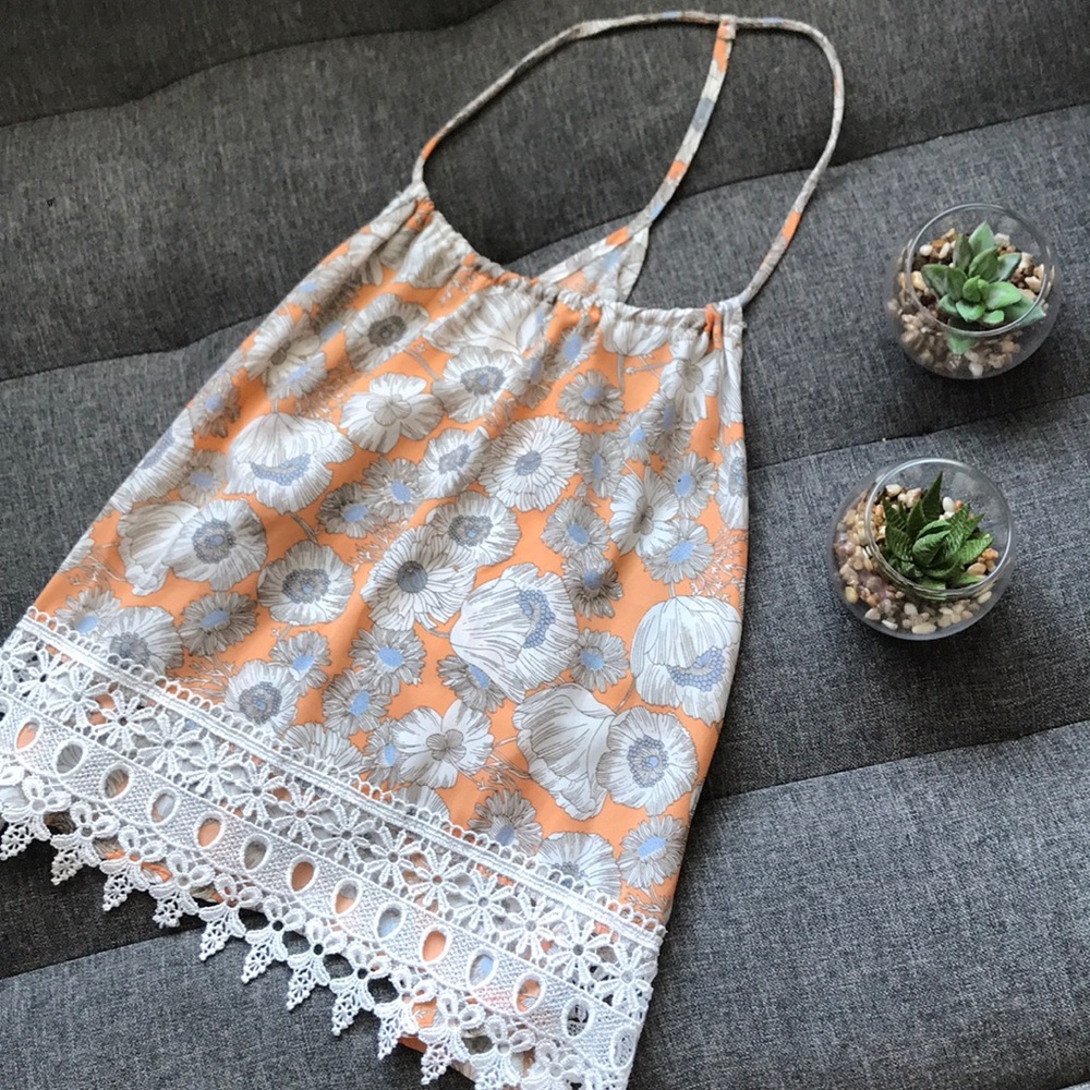 Orange Floral Top